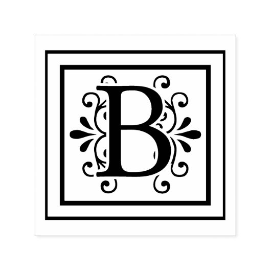 Letter B Monogram Zelfinktende Stempel (Design)