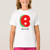 Letter B Naam T-shirt, Alphabet Watermelon T-shirt (Voorkant)