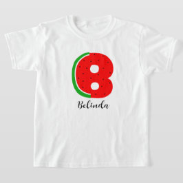 Letter B Naam T-shirt, Alphabet Watermelon T-shirt