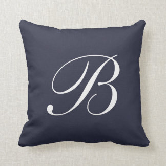 Letter B Navy Blue Monogram Pillow Kussen