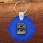 Letter B - neon blauwe editie Sleutelhanger (Voorkant)