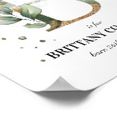 Letter B New Baby Monogram Birth Print Greenery (Hoek)