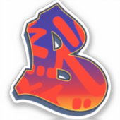Letter B -  Night Sky Sticker (Voorkant)