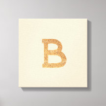 Letter B op gekleurd, gerekt canvas