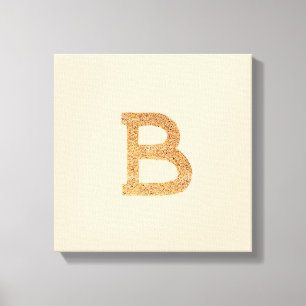 Letter B op gekleurd, gerekt canvas Afdruk