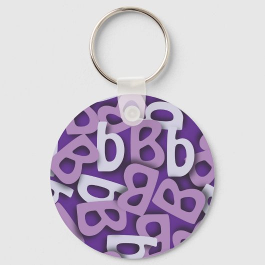 Letter B Paars Sleutelhanger (Voorkant)
