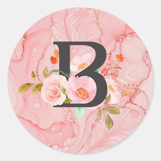Letter B Ronde Sticker (Voorkant)