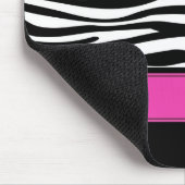 Letter B roze Monogram Zebra Muismat (Hoek)