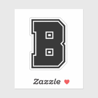 Letter B sportief collegelettertype alfabet Sticker