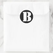 Letter B Stencil Alphabet van Janz Black Ronde Sticker (Tas)