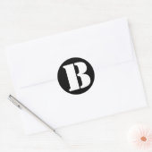 Letter B Stencil Alphabet van Janz Black Ronde Sticker (Envelop)