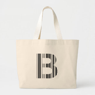 LETTER B STREEPJESCODE Eerste Initiaal Barcode Pat Grote Tote Bag