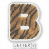 Letter B tijgerbont Sticker (Voorkant)
