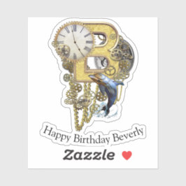 Letter B Verjaardag aanpasbare Sticker