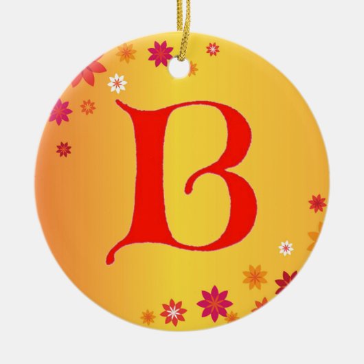 Letter B-versiering Keramisch Ornament (Voorkant)