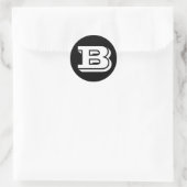 Letter B Vineta Alphabet van Janz Black Ronde Sticker (Tas)