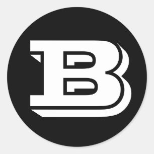 Letter B Vineta Alphabet van Janz Black Ronde Sticker