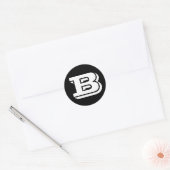 Letter B Vineta Alphabet van Janz Black Ronde Sticker (Envelop)