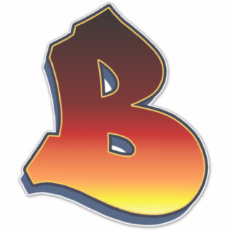 Letter B - vlammen Sticker