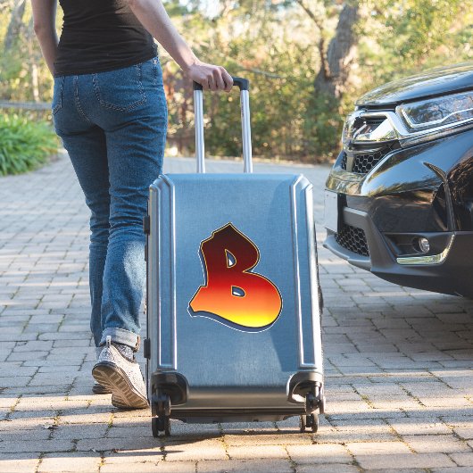 Letter B - vlammen Sticker (Koffer Insitu)