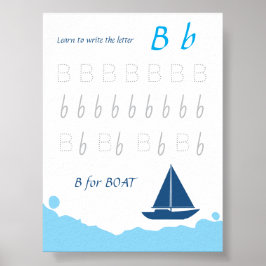 Letter B Volgposter voor Kinderen | B is voor Boot Poster