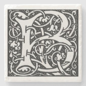 Letter 'B' William Morris Design Square Stenen Onderzetter (Voorkant)