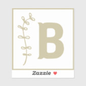 Letter B wit + neutraal ABC alfabet Baby Blocks Sticker (Vel)