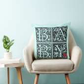  letter "BABY" met klein rood hart (blauw) Kussen (Stoel)