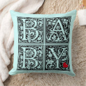  letter "BABY" met klein rood hart (blauw) Kussen (Deken)
