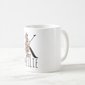 Letter BirthFlower Monogram Name Mug Koffiemok (Voorkant rechts)
