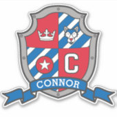 Letter C aangepaste naam Connor wolf ridders crest Sticker (Voorkant)