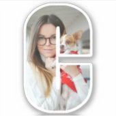 Letter C Alphabet & Photo Custom-Cut Vinyl Sticker (Voorkant)