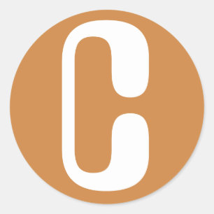 Letter C Amelia Alphabet van Janz White Peru Gold Ronde Sticker