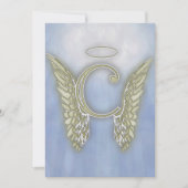 Letter C Angel Monogram Kaart (Voorkant)