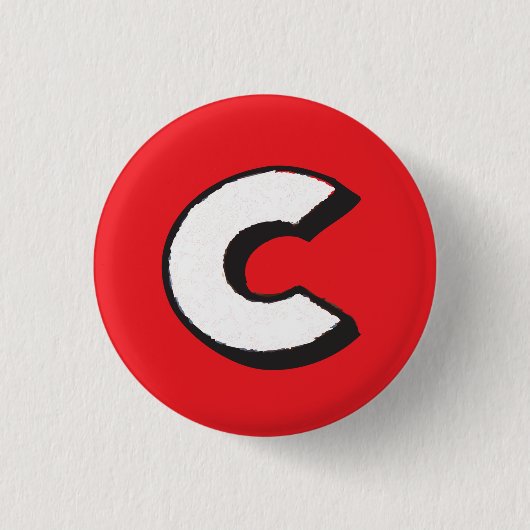 Letter C-badge alfabet pin Ronde Button 3,2 Cm (Voorkant)