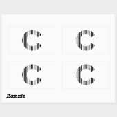 LETTER C BAR CODE Eerste Initiaal Barcodepatroon Rechthoekige Sticker (Vel)