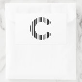 LETTER C BAR CODE Eerste Initiaal Barcodepatroon Rechthoekige Sticker (Tas)