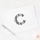 LETTER C BAR CODE Eerste Initiaal Barcodepatroon Rechthoekige Sticker (Envelop)