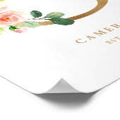 Letter C Blush Floral Monogram Gold Foil Nursery Poster (Hoek)