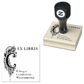 Letter C Botanische Ex Libris Boekplaat Stempel (Gestempeld)