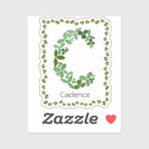 Letter C Botanische & Klavergroene bladeren Monogr