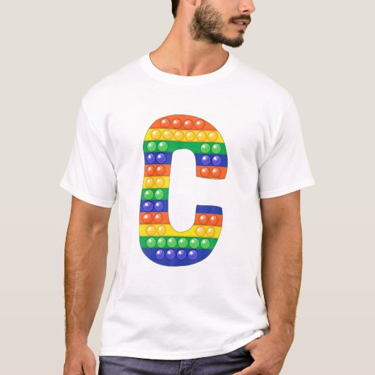 Letter C Capital Alphabet Fidget Pop it Funny Matc T-shirt (Voorkant)