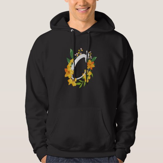 Letter C Capital Alphabet Flowers Monogram Initiaa Hoodie (Voorkant)