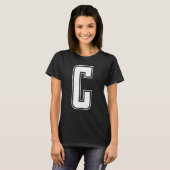 Letter C Capital Alphabet Initial Cheerleading Mon T-shirt (Voorkant volledig)