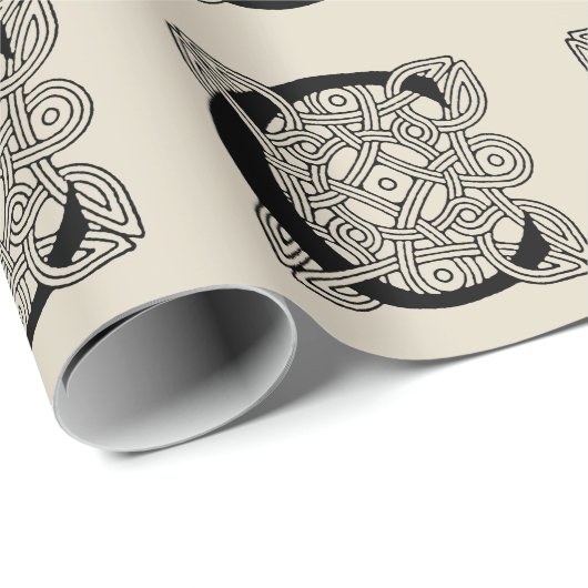 Letter C Celtic Knot Monogram Cadeaupapier (Rol Hoek)