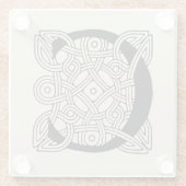 Letter C  Celtic Knot Monogram Glazen Onderzetter (Achterkant)