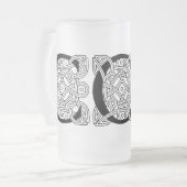 Letter C Celtic Knot Monogram Matglas Bierpul (Voorkant links)