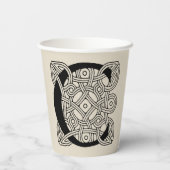 Letter C  Celtic Knot Monogram Papieren Bekers (Achterkant)