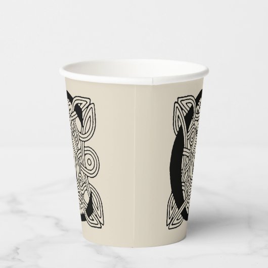 Letter C  Celtic Knot Monogram Papieren Bekers (Rechts)