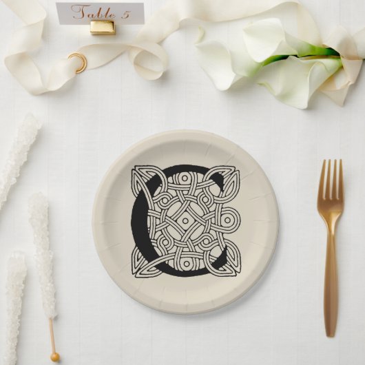 Letter C  Celtic Knot Monogram Papieren Bordje (Huwelijk)